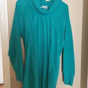 Cowl neck sweater dress